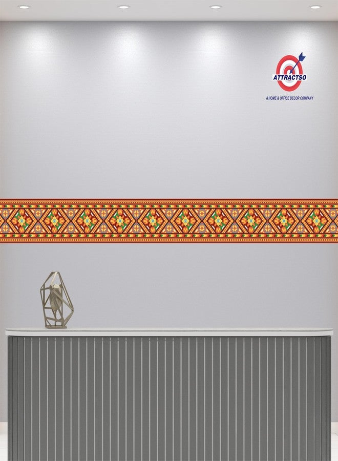 ATTRACTSO- Decorative Tile Border Wallpaper 120x4 Inch Self Adhesive Waterproof Wall Border(Design -3) - Image 3